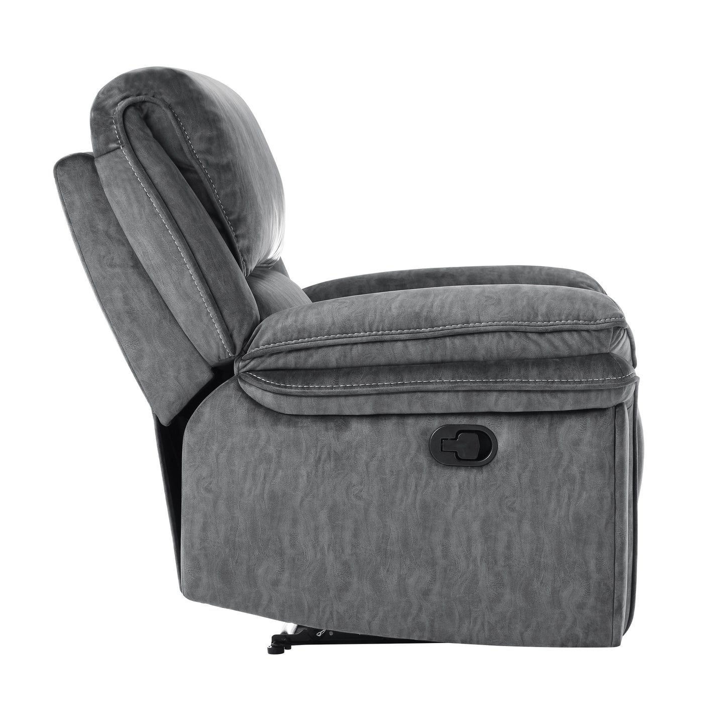Homelegance Muirfield Reclining Chair in Gray Textured Microfiber 9913-1