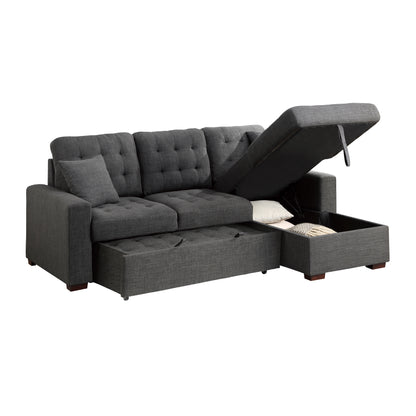 Homelegance McCafferty Dark Gray Sectional Sofa with Pull-Out Bed 9916DG-SC