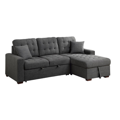 Homelegance McCafferty Dark Gray Sectional Sofa with Pull-Out Bed 9916DG-SC