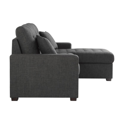 Homelegance McCafferty Dark Gray Sectional Sofa with Pull-Out Bed 9916DG-SC