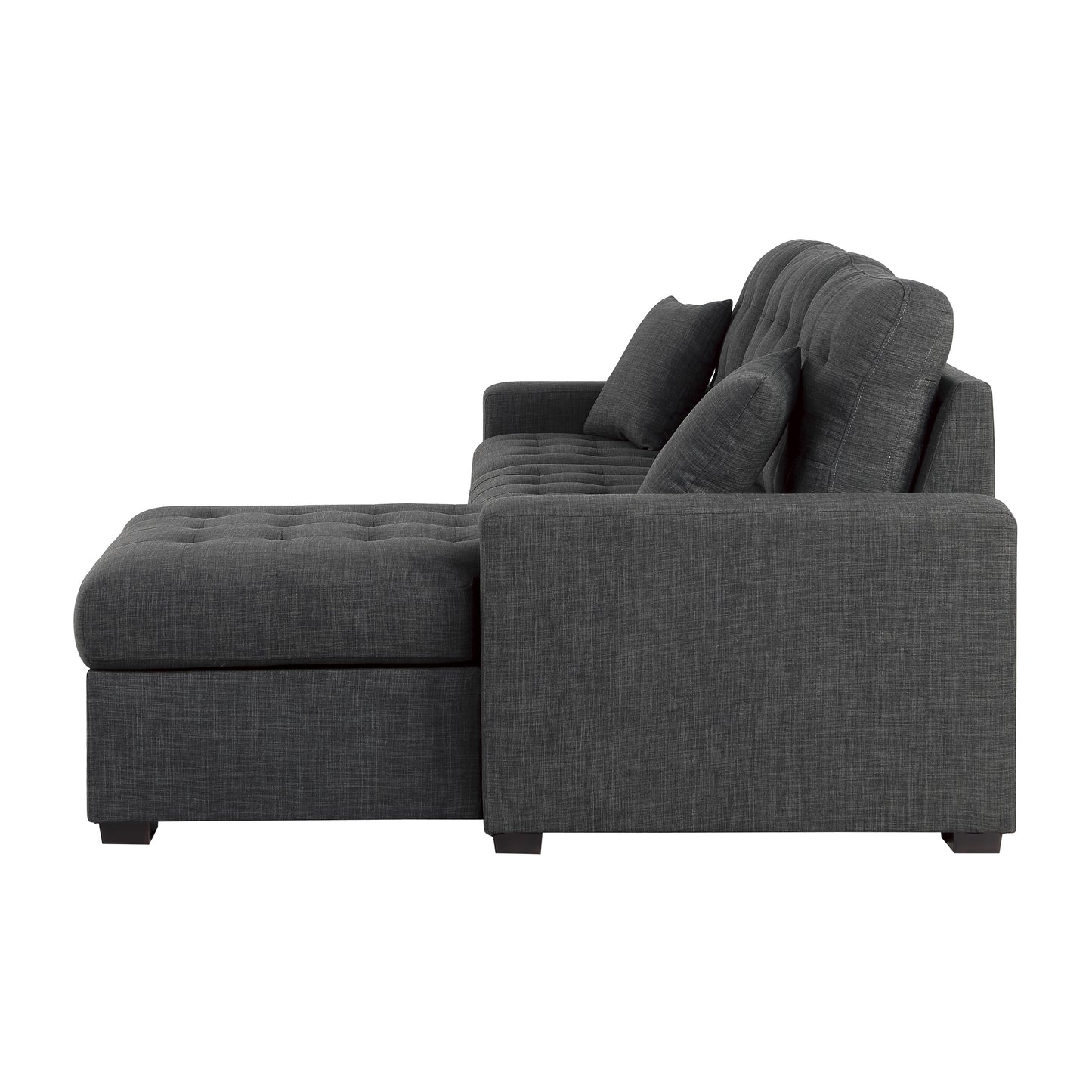 Homelegance McCafferty Dark Gray Sectional Sofa with Pull-Out Bed 9916DG-SC