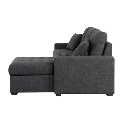 Homelegance McCafferty Dark Gray Sectional Sofa with Pull-Out Bed 9916DG-SC