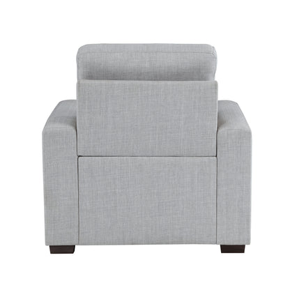 Homelegance McCafferty Accent Chair with Pull-out Ottoman in Gray 9916GY-1