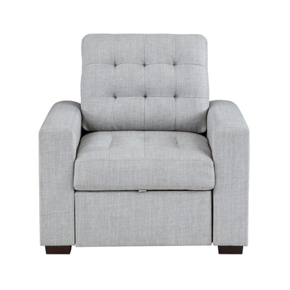 Homelegance McCafferty Accent Chair with Pull-out Ottoman in Gray 9916GY-1