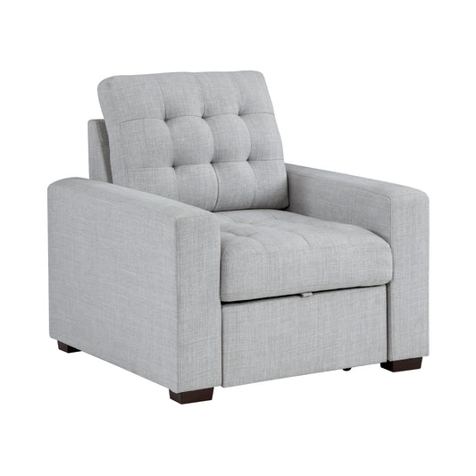 Homelegance McCafferty Accent Chair with Pull-out Ottoman in Gray 9916GY-1