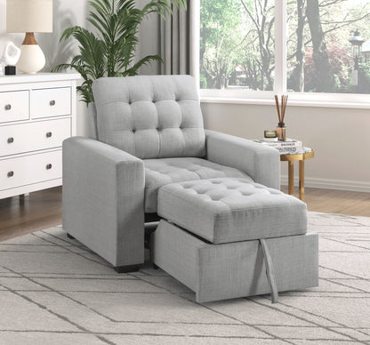 Homelegance McCafferty Accent Chair with Pull-out Ottoman in Gray 9916GY-1