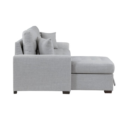 Homelegance McCafferty Gray Sectional Sofa with Pull-Out Bed and Storage 9916GY-2LCRL