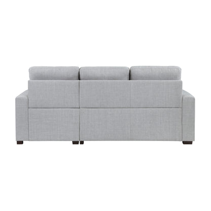 Homelegance McCafferty Gray Textured 2-Piece Sectional Sofa with Trundle Bed 9916GY-2LLRC