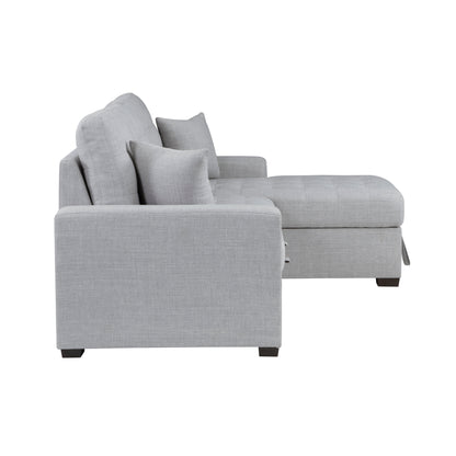 Homelegance McCafferty Gray Textured 2-Piece Sectional Sofa with Trundle Bed 9916GY-2LLRC
