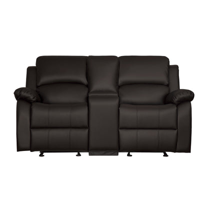 Homelegance Clarkdale Loveseat Glider Reclining Dark Brown 9928DBR-2