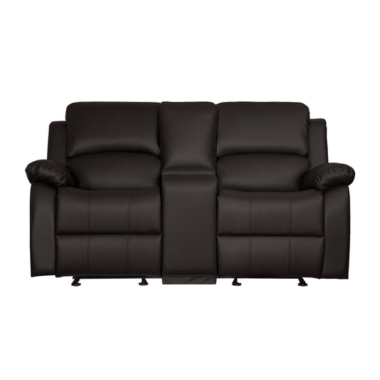 Homelegance Clarkdale Loveseat Glider Reclining Dark Brown 9928DBR-2