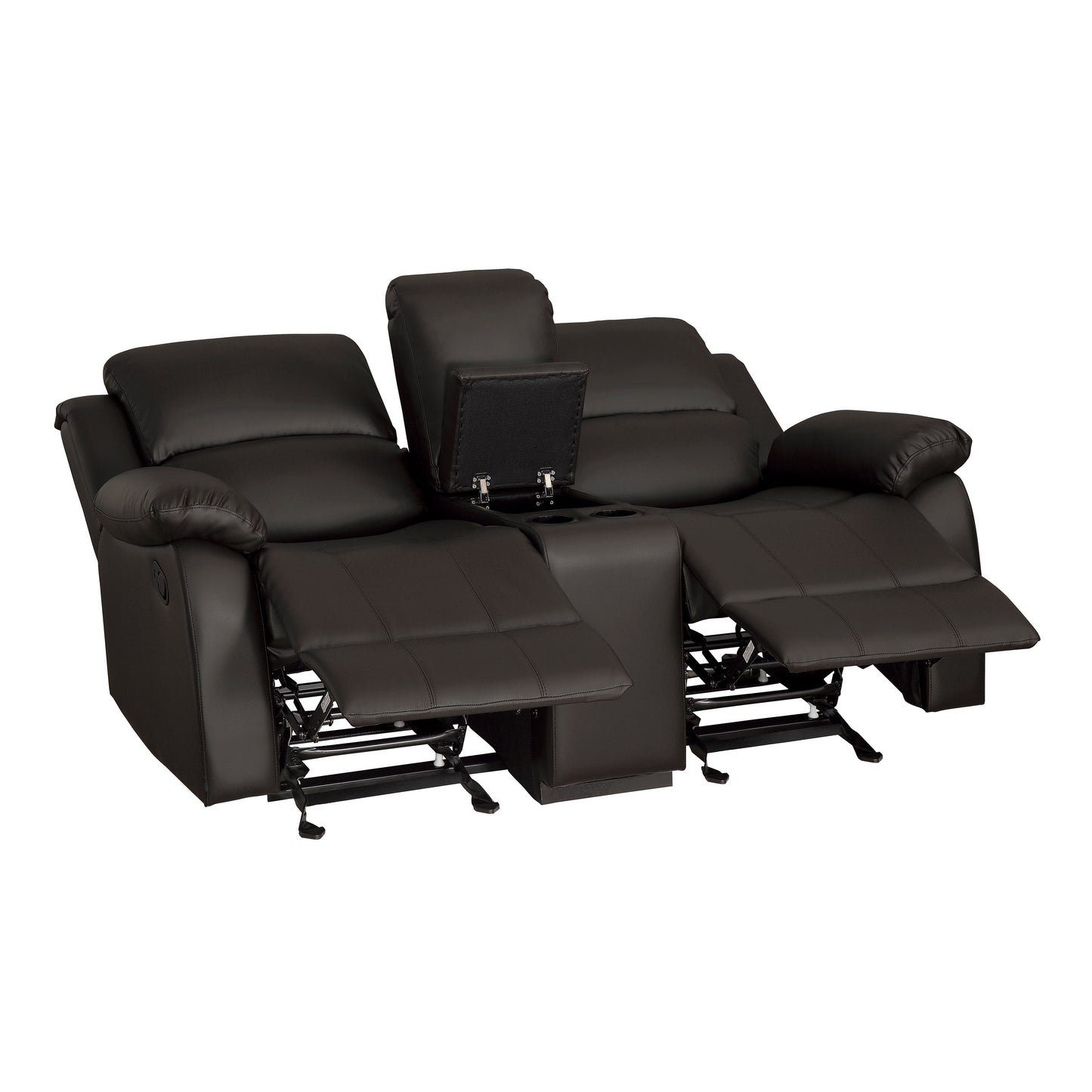 Homelegance Clarkdale Loveseat Glider Reclining Dark Brown 9928DBR-2