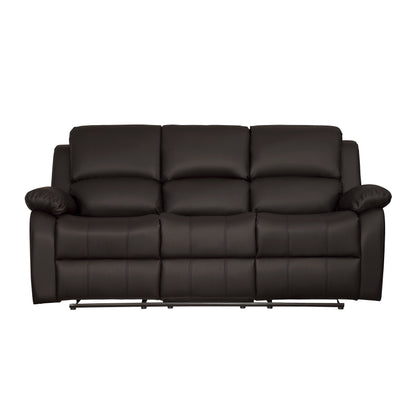 Homelegance Clarkdale Dark Brown Faux Leather Double Reclining Sofa 9928DBR-3