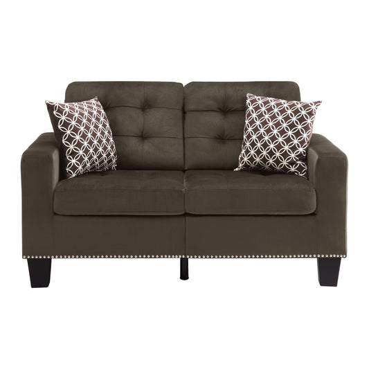 Homelegance Lantana Loveseat in Chocolate Microfiber 9957CH-2