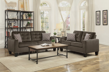 Homelegance Lantana Loveseat in Chocolate Microfiber 9957CH-2