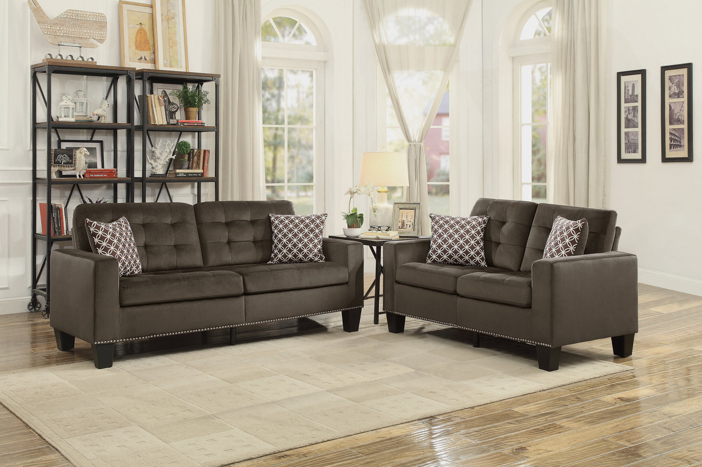 Homelegance Lantana Loveseat in Chocolate Microfiber 9957CH-2