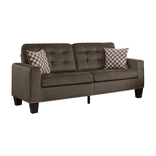 Homelegance Lantana Sectional Sofa in Rich Chocolate with Decorative Pillows 9957CH-3