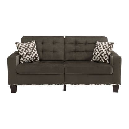 Homelegance Lantana Sectional Sofa in Rich Chocolate with Decorative Pillows 9957CH-3