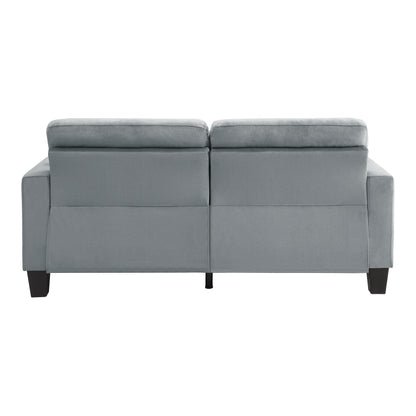 Homelegance Lantana Sectional Sofa Soft Gray Upholstered with Decorative Pillows 9957GY-3
