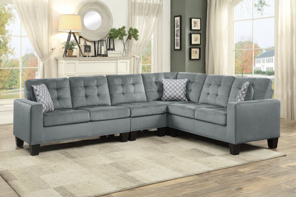 Homelegance Lantana Sectional Sofa in Gray 9957GY-SC for Stylish Living Spaces