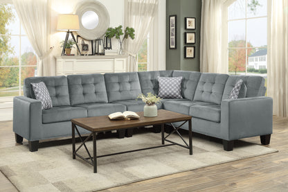 Homelegance Lantana Sectional Sofa in Gray 9957GY-SC for Stylish Living Spaces