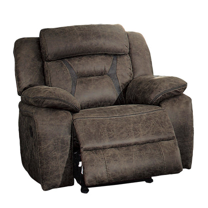 Homelegance Madrona Hill Glider Recliner Dark Brown Upholstered Reclining Chair 9989DB-1
