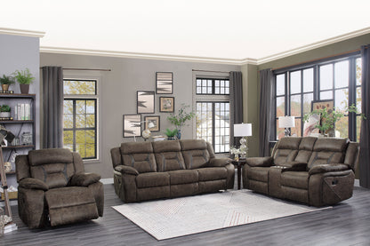 Homelegance Madrona Hill Glider Recliner Dark Brown Upholstered Reclining Chair 9989DB-1