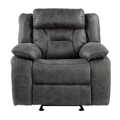 Homelegance Madrona Hill Glider Recliner Chair in Gray 9989GY-1