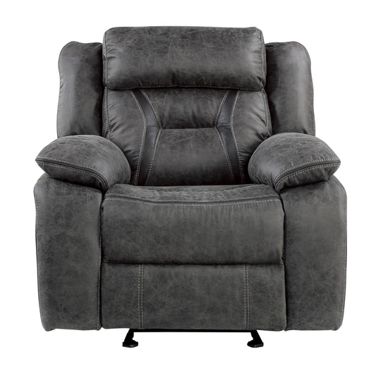 Homelegance Madrona Hill Glider Recliner Chair in Gray 9989GY-1