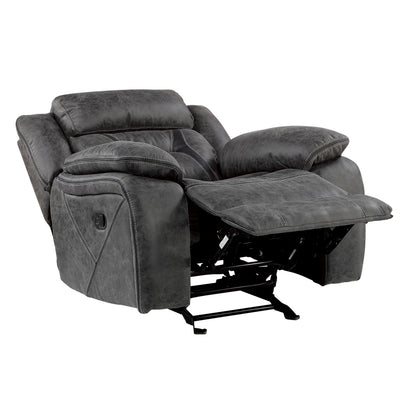 Homelegance Madrona Hill Glider Recliner Chair in Gray 9989GY-1