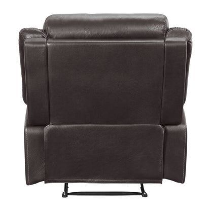 Homelegance Yerba Reclining Chair in Dark Brown Polished Microfiber 9990DB-1