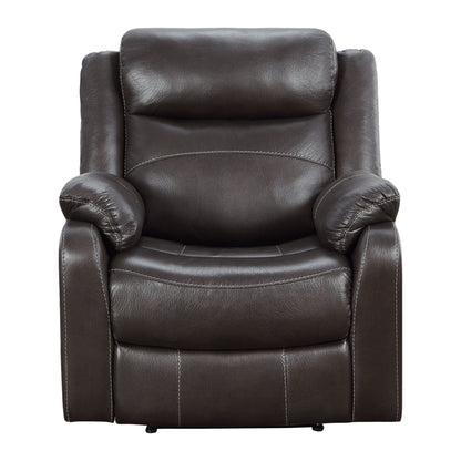 Homelegance Yerba Reclining Chair in Dark Brown Polished Microfiber 9990DB-1