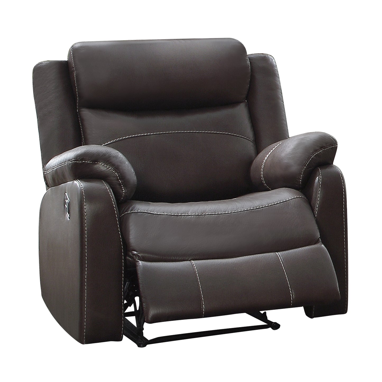 Homelegance Yerba Reclining Chair in Dark Brown Polished Microfiber 9990DB-1