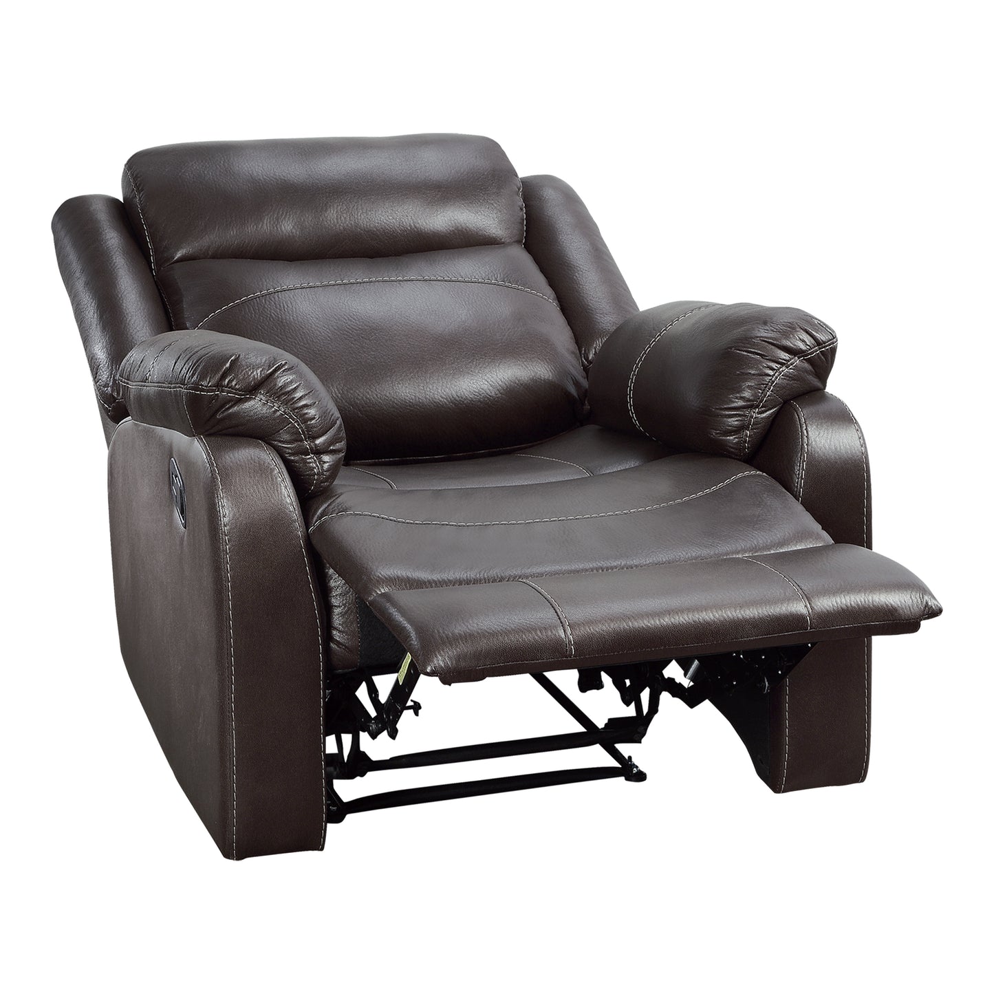 Homelegance Yerba Reclining Chair in Dark Brown Polished Microfiber 9990DB-1
