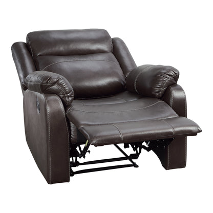 Homelegance Yerba Reclining Chair in Dark Brown Polished Microfiber 9990DB-1