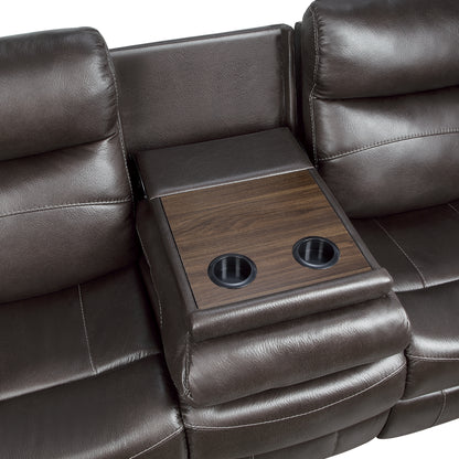 Homelegance Yerba Dark Brown Reclining Sectional Sofa 9990DB-3