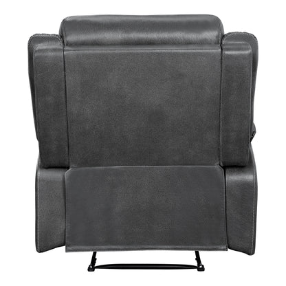Homelegance Yerba Reclining Chair in Gray Polished Microfiber 9990GY-1