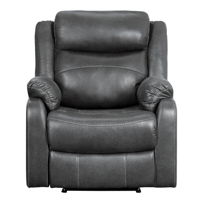 Homelegance Yerba Reclining Chair in Gray Polished Microfiber 9990GY-1
