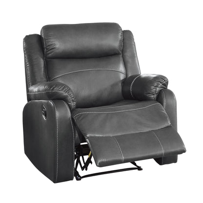 Homelegance Yerba Reclining Chair in Gray Polished Microfiber 9990GY-1