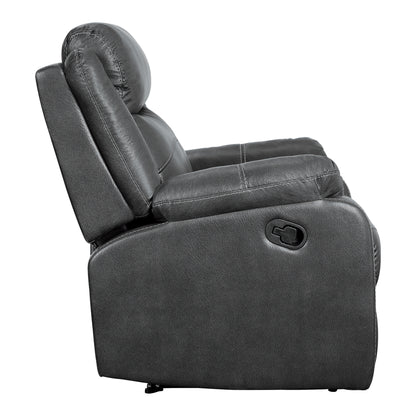 Homelegance Yerba Reclining Chair in Gray Polished Microfiber 9990GY-1