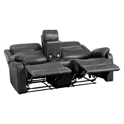 Homelegance Yerba Glider Reclining Gray with Center Console 9990GY-2