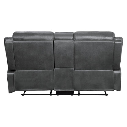 Homelegance Yerba Glider Reclining Gray with Center Console 9990GY-2