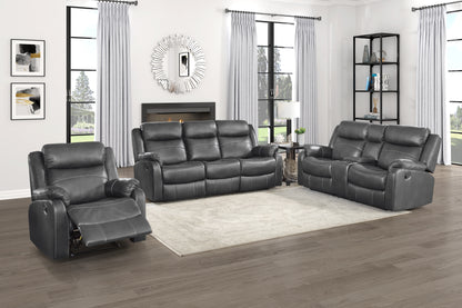 Homelegance Yerba Reclining Chair in Gray Polished Microfiber 9990GY-1