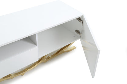 Modrest Legend 87"-Wide Modern White Gold TV Stand