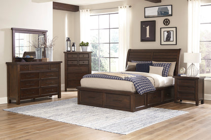 Homelegance Chest Logandale Brown Finish with Dovetail Drawers and Bronze Knobs 1559-9