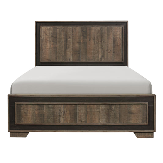 Homelegance Queen Bed Ellendale Rustic Mahogany Dark Ebony Finish 1695-1