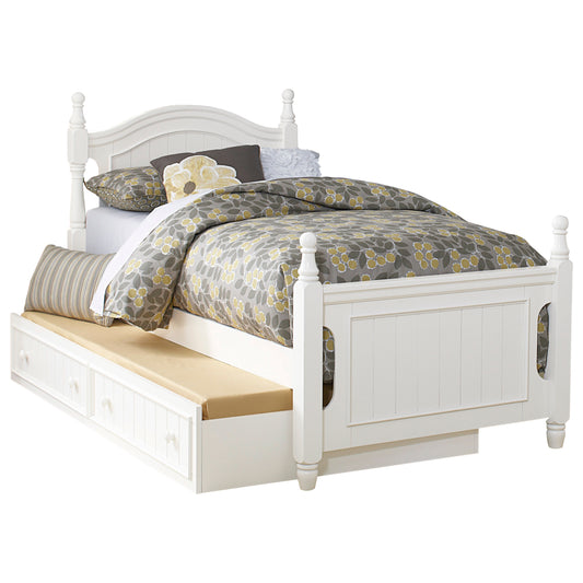 Homelegance Full Platform Bed with Twin Trundle in Crisp White B1799F-1-R