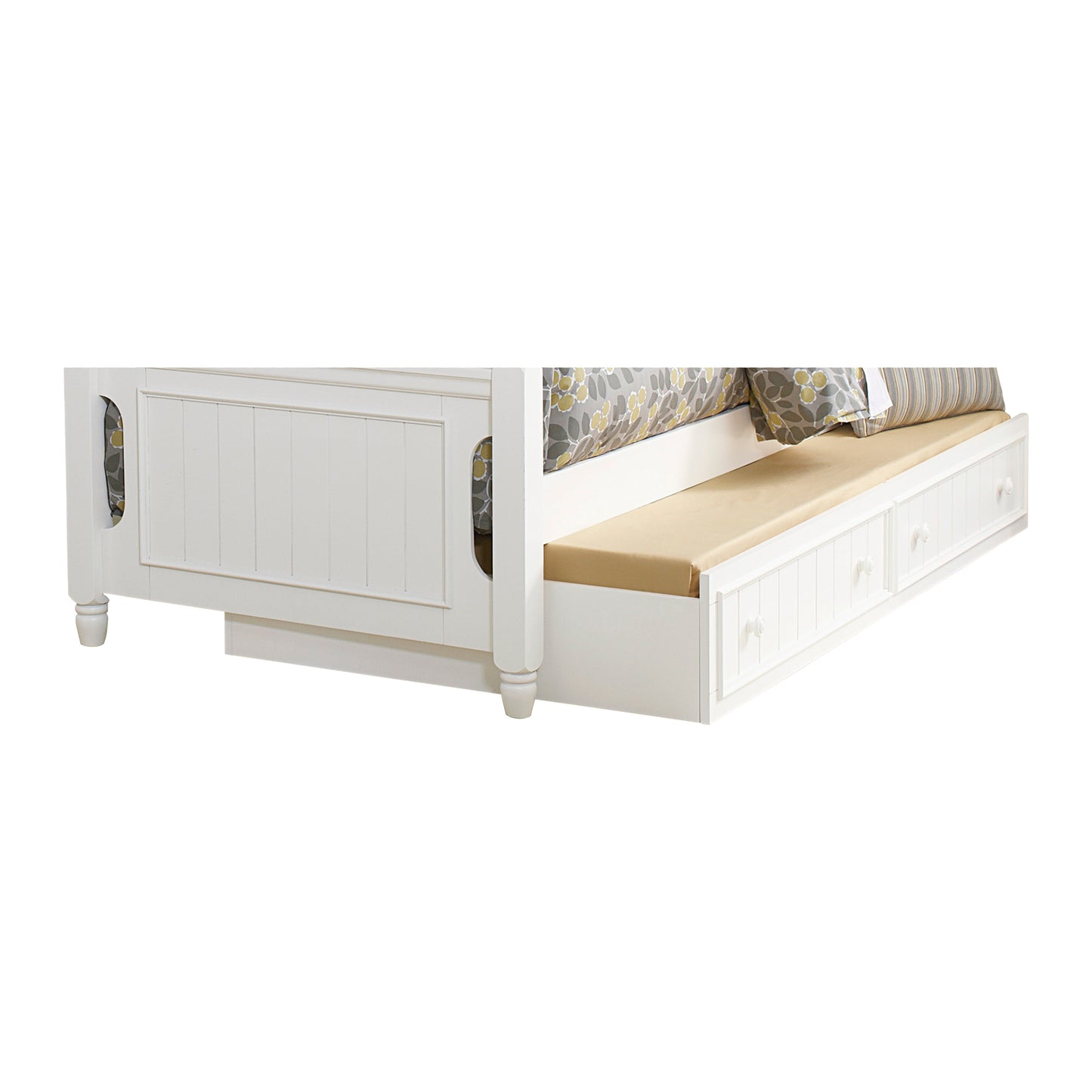Homelegance Full Platform Bed with Twin Trundle in Crisp White B1799F-1-R
