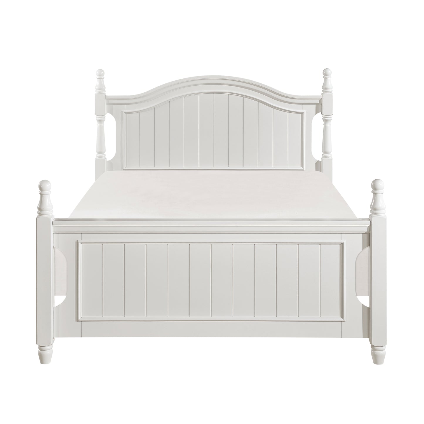 Homelegance Full Platform Bed with Twin Trundle in Crisp White B1799F-1-R