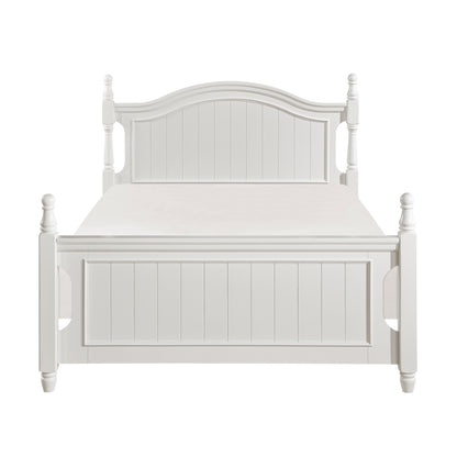 Homelegance Full Platform Bed with Twin Trundle in Crisp White B1799F-1-R